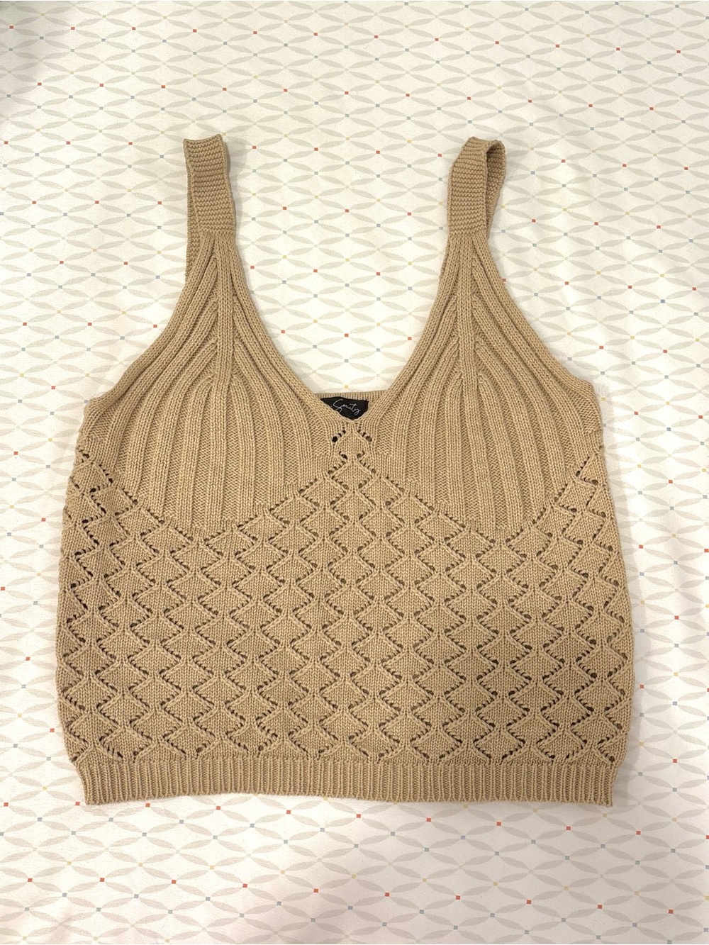 Streetwear Society Beige Knit Tank Top